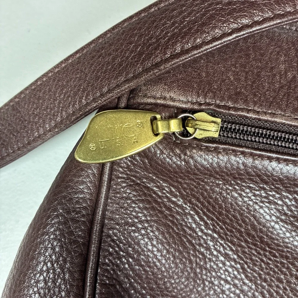 Vintage Libaire Pebbled‎ Brown Leather Backpack Adjsutable Flap Y2K Soft 10x14